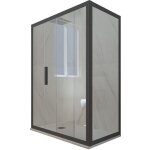 Forte - cabine parois douche coulissante 80x120 anthracite deco duo