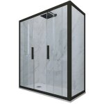Forte - cabine parois douche coulissante 80x120 noir matt glam duo