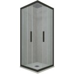 Forte - cabine parois douche coulissante 80x80 noir matt kolors