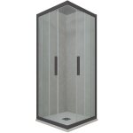 Forte - cabine parois douche coulissante 90x90 anthracite kolors
