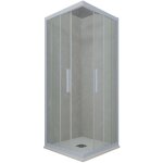 Cabine parois douche coulissante 90x90 bleu vintage kolors