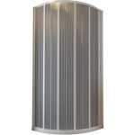 Idralite - cabine paroi de douche demi - circulaire pliante en pvc blanc h 185 mod. flex avec ouverture ...