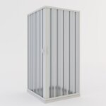 Cabine parois de douche pliante en pvc r�ductible r�versible h 185 mod. aster avec ouverture centrale ...