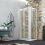 Forte - cabine parois de douche saloon 70x80 ouv. 80 cm h 67 en acrylique mod. delta duo