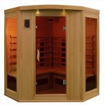 Habitat et jardin - cabine de sauna  infrarouges - 3 / 4 personnes - 150 x 150 x 190 cm - bois