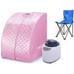 Cabine de sauna vapeur sauna maison portable mobile hammam et sauna - rose