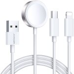 Cble 3en1 cble usb - a avec chargeur inductif + 1x iphone lightning + 1x usb - c 1, 2m blanc