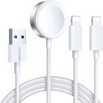 Cble 3en1 cble usb - a avec chargeur inductif + 2x iphone lightning 1, 2m blanc