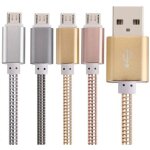 C�ble en acier pour recharger et transf�rer des donn�es, smartphone, android, pc, usb, r�sistant
