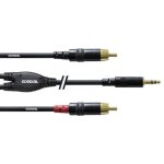 Cble adaptateur audio [1x jack mle 3. 5 mm - 2x cinch - rca mle] cordial cfy3wcc noir 3. 00 m