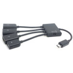 C�ble adaptateur micro usb otg 3 ports avec alimentation pour t�l�phone portable et tablette galaxy s5 ...