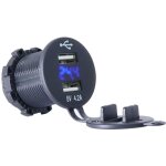 C�bles, adaptateurs et prises ? chargeur �tanche 5 v 4, 2 a 2 ports usb pour voiture, moto, bleu, rouge, ...