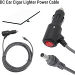C�ble d'alimentation 12v / 24v pour antenne mini, 5 m�tres 18awg, allume - cigare �tanche avec interrupteur ...