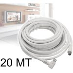 Cble d'antenne male femelle 20 metres pour tv jack male femelle m / f