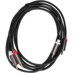 C�ble audio 2rca m�le vers 2rca m�le dor� pour connexion tv � amplificateur 2m / 6. 6ft