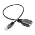 M - e - cble audio rj11 - vers double prise casque 3, 5 mm femelle, 15 cm