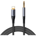 C�ble audio st�r�o pour iphone ipad aux mini jack 3, 5 mm - lightning 1, 2m noir