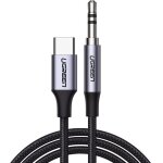 C�ble audio st�r�o aux mini jack 3, 5 mm - usb - c pour t�l�phone tablette 1m noir