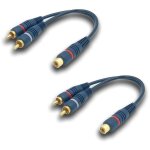C�ble cinch r�partiteur audio adaptateur c�ble y rca, 15cm c�ble rca vers jack 1 femelle � 2 m�le rca ...