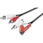 Cable audio 2xrca m / m 1, 5m avec continuit (noir)