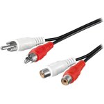 Cable cordon rallonge rca phono audio male - femelle 10m