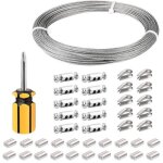 Cable inox 3mm, 30m / 3mm corde en acier inoxydable, cable en acier rev�tu avec serre - c�bles, m3 manchons, ...