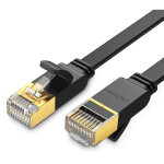 Cble internet  cordon de brassage plat u / ftp cat. 7 10 gb / s 0, 5 m noir