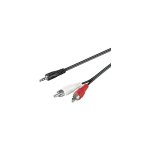 C�ble adaptateur audio aux, jack 3, 5 mm vers fiche rca st�r�o, connecteur jack 3, 5 mm (3 broches, st�r�o) ...