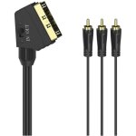 Cble de raccordement hama cinch - rca / pritel av [3x cinch - rca mle - 1x pritel mle] 1. 5 m noir ...