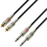 Cable rca 2 male to 2 jack 6, 3 mono 6m 3star adam k3tpc0600 Cable rca 2 male to 2 jack 6, 3 mono 6m 3star adam k3tpc0600