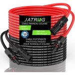C�ble solaire 6mm� 15m ? rallonge photovolta�que 1500v dc, 10awg, avec connecteurs m�le / femelle, ip68, ...