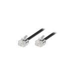 Goobay - cble tlphonique modulaire, noir, conducteur en aluminium plaqu cuivre (cca), prise rj11 ...
