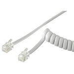 Goobay - cble tlphonique spiral, conducteur en aluminium plaqu cuivre (cca), prise rj10 (4p4c) prise ...