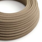 C�ble en tissu color� bark et beige zigzag - the original creative cables, pour lampes et lustres - rd73 ...