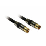 Metronic - cble tv premium coax. 9, 52 mm dores mle / fem. gaine tresse 5 m - noir