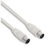 Cble tv coaxial 9, 52 mm mle / fem. 5 m - blanc