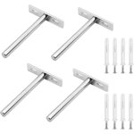 Cach� en bois de support mural 4 pi�ces support cach� en forme de t flottante fixation murale cach� invisible ...