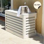 Cache climatisation - venetian - aluminium - beige ral9001 - taille m�dium - moyen l 110 x h 80 x p 55 ...
