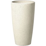 Cache - pot 58 cm en pierre beige fibre de verre pour jardin patio m�dium abdera