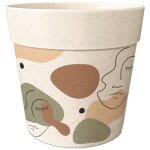 Cache pot en bambou visages 15. 5 cm