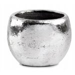 Cache - pot en c�ramique, boule argent�e, 10, 5 cm