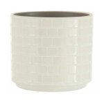 Cache - pot en c�ramique 'brillant' 17cm blanc