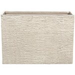 Haut cache - pot beige rectangulaire 34 x 80 x 56 cm robuste en pierre et polyrsine au design moderne ...