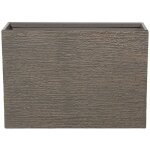 Haut cache - pot marron rectangulaire 34 x 80 x 56 cm bac  fleurs en pierre et polyrsine au design ...
