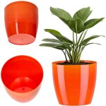 Cache - pot de fleurs 12 cm pour fleurs, marbre orange, pour le salon - kadax