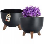 Cache - pot de fleurs insert de bol 29cm noir 2 pcs - kadax