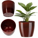 Cache - pot pour fleurs plantes rouge 18 cm - kadax