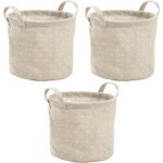 Cache pot jute pois blancs (lot de 3)