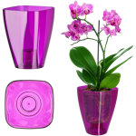 Cache - pot pour orchid�es support de fleurs en plastique 12 cm violet - kadax