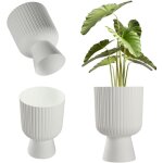 Cache - pot en plastique pour pelouse 14 cm blanc - kadax